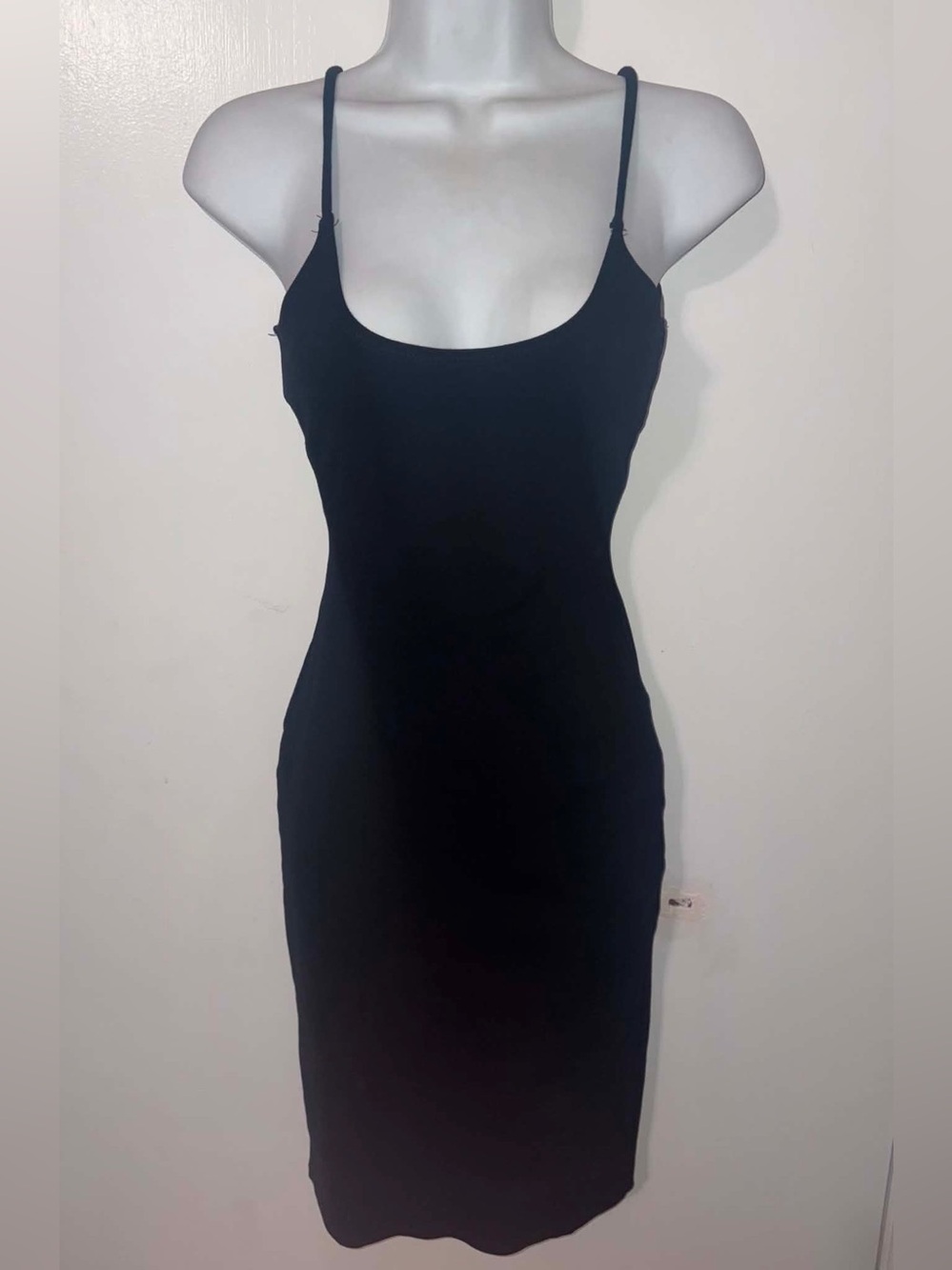 NWOT Classic Black Spaghetti Strap Bodycon Dress